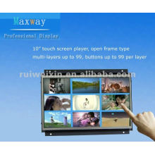Pantalla de publicidad de pantalla táctil de marco abierto de 10 pulgadas